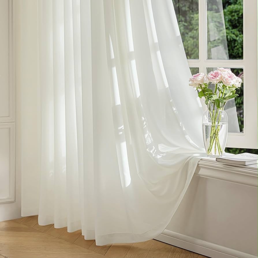 White Voile with Roses